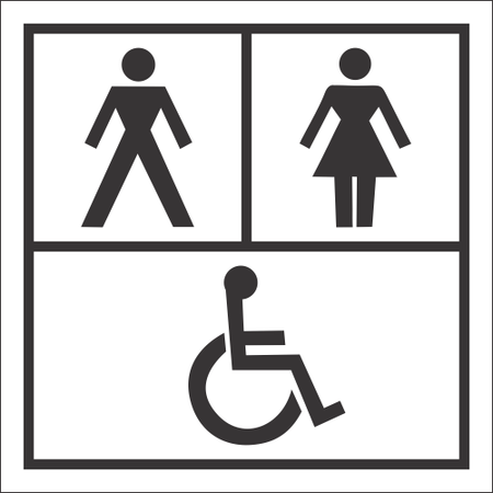 Unisex and accessible toilet sign