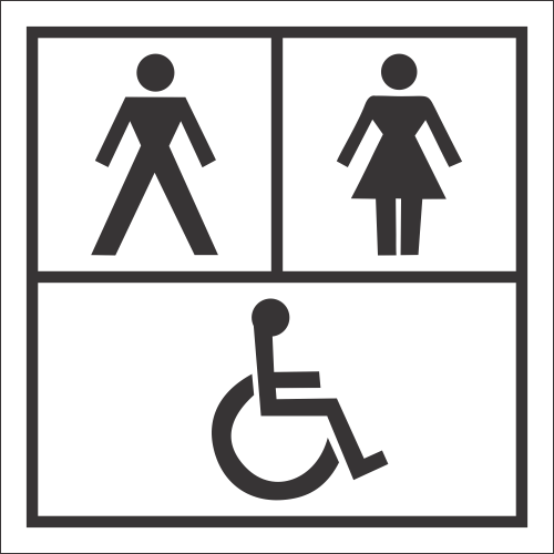 Unisex and accessible toilet sign