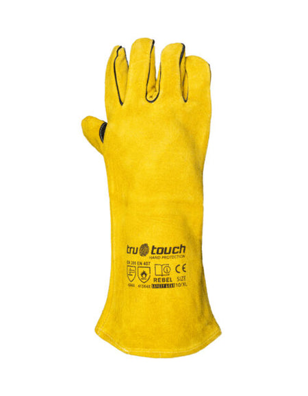 REBEL Tru Touch Yellow Lined Welders Superior Elbow Length Gloves