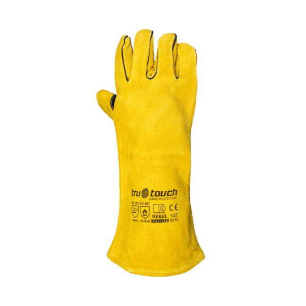 REBEL Tru Touch Yellow Lined Welders Superior Elbow Length Gloves