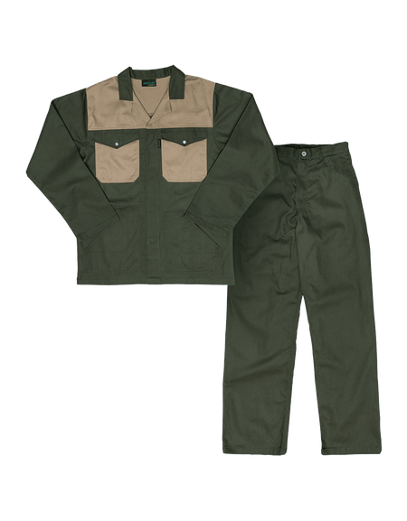 Javlin Two Tone Polycotton Conti Suit - Khaki and Green