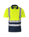 Two tone reflective golf shirt Hiviz High visibility - short sleeves
