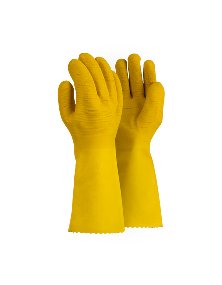 Yellow Commarex Crinkle Latex Glove – Elbow Length 35cm