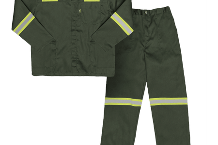 Acid Resistant Conti Suit Cedar Green with reflective tape on chest and back Paramount Javlin