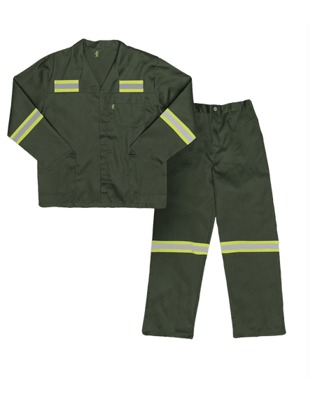 Acid Resistant Conti Suit Cedar Green with reflective tape on chest and back Paramount Javlin