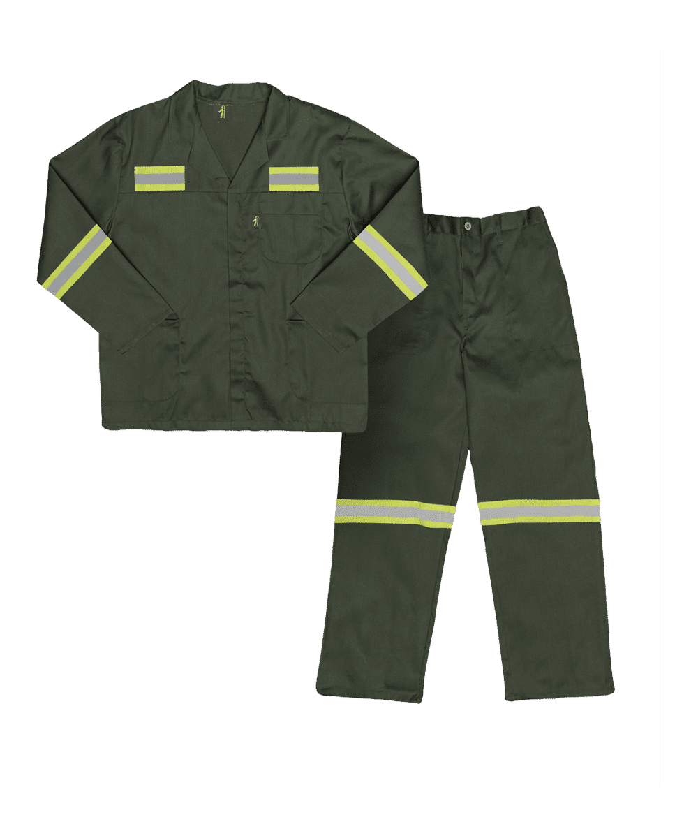 Acid Resistant Conti Suit Cedar Green with reflective tape on chest and back Paramount Javlin