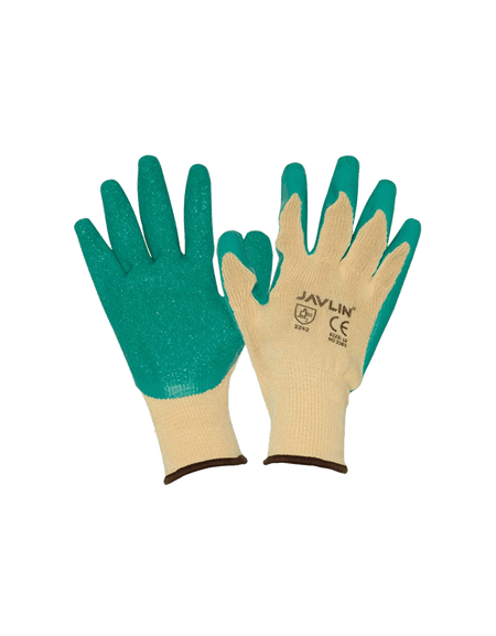 Green Crinkle Latex Coated Grippa Gloves