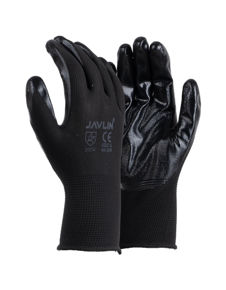 Black Nitrile Coated Gloves - Javlin