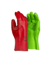 Red Left & Green Right PVC Reinforced Miner’s Gloves – 27cm