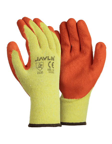 Orange Latex Coated Grippa Gloves - Javlin
