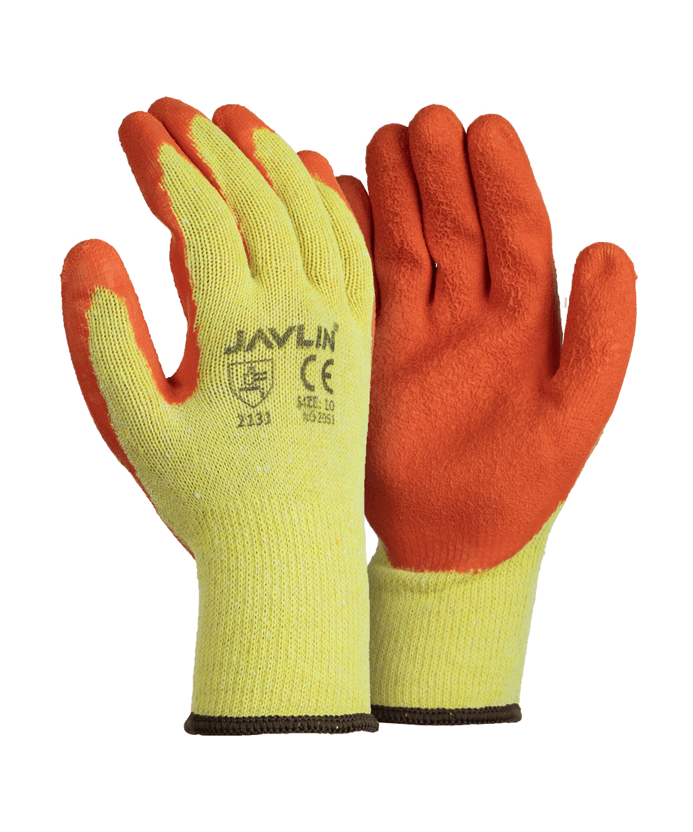 Orange Latex Coated Grippa Gloves - Javlin