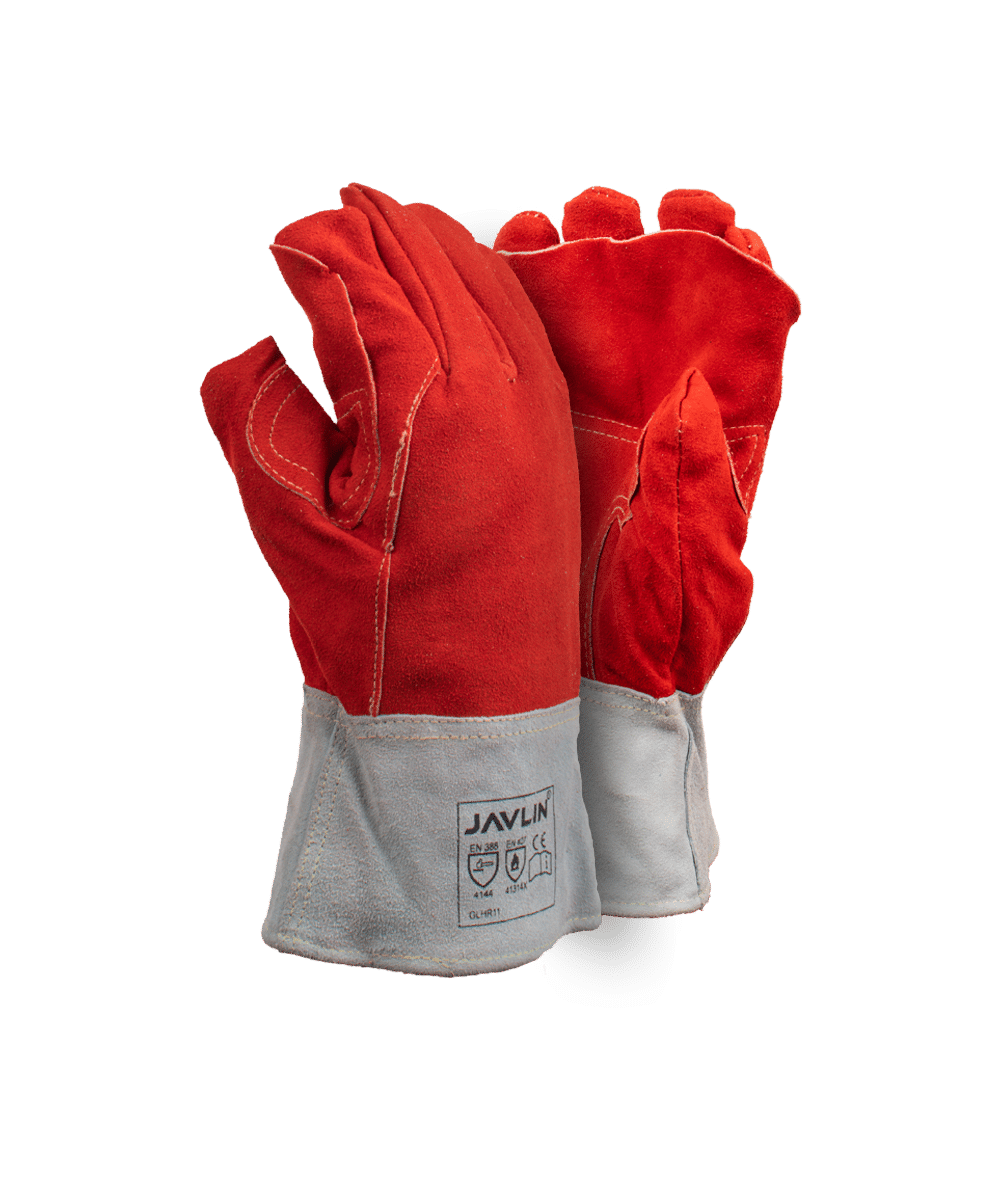 Premium Red Leather Heat Gloves – 10cm Cuff