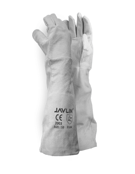 Chrome Leather Double Palm Gloves – 40cm Cuff