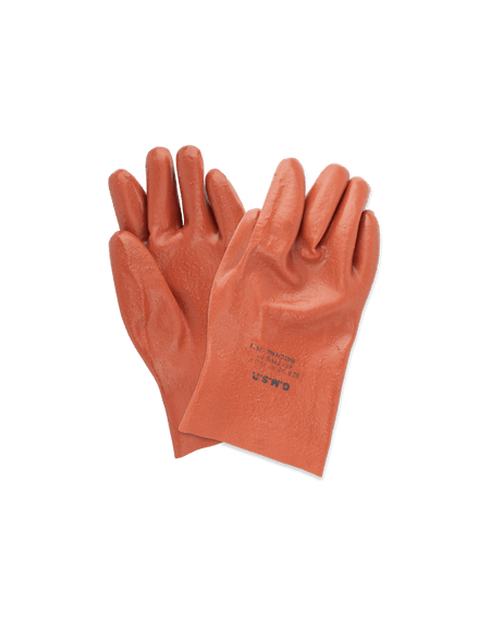 PVC Mediumweight Red/Brown Open Cuff Gloves – 27cm