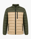 Pinnacle Two tone Puffer Jacket Khaki and Green