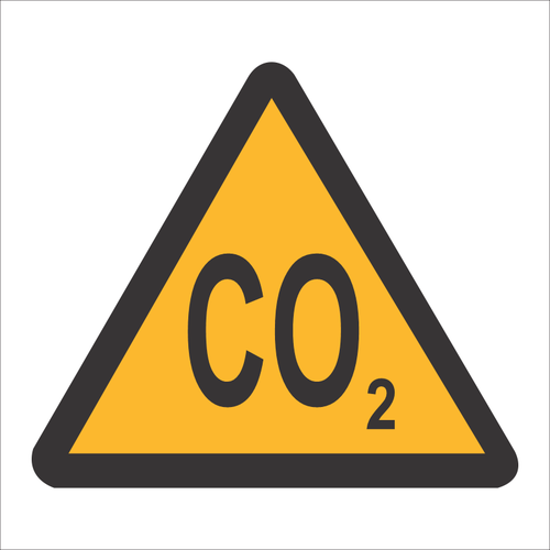 Carbon Dioxide hazard sign SABS - WW15